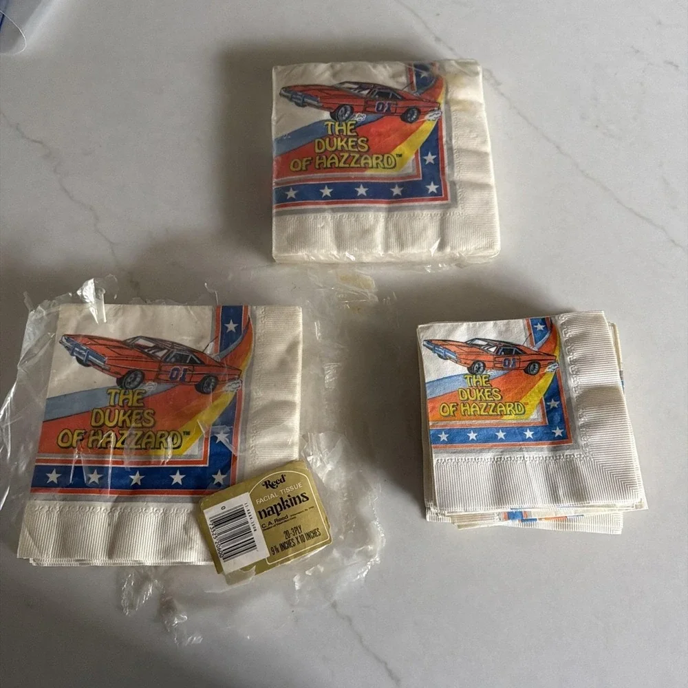 Vintage Dukes of Hazzard Napkins 1981 Warner Bros Unused Party Supplies Lot
